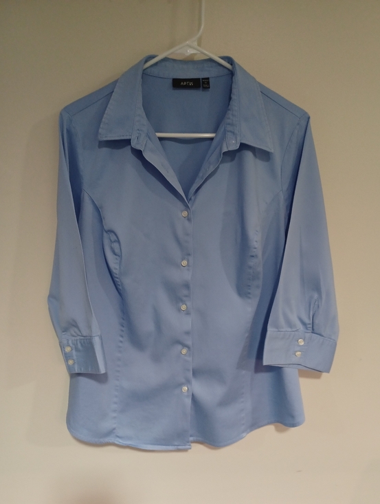 Apt. 9 Tops - APT. 9 Light Blue Button-Up Blouse